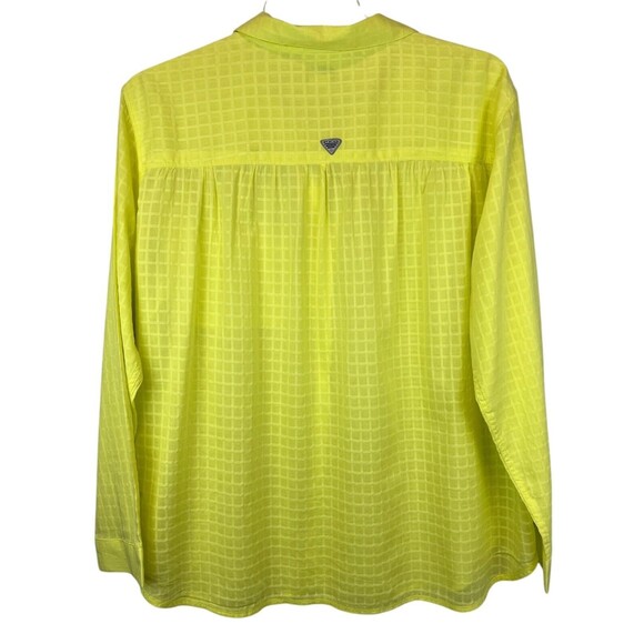 Columbia PFG Long Sleeve Button Front Shirt  1X  NWOT  Yellow  Outdoor Adventure - Picture 2 of 8